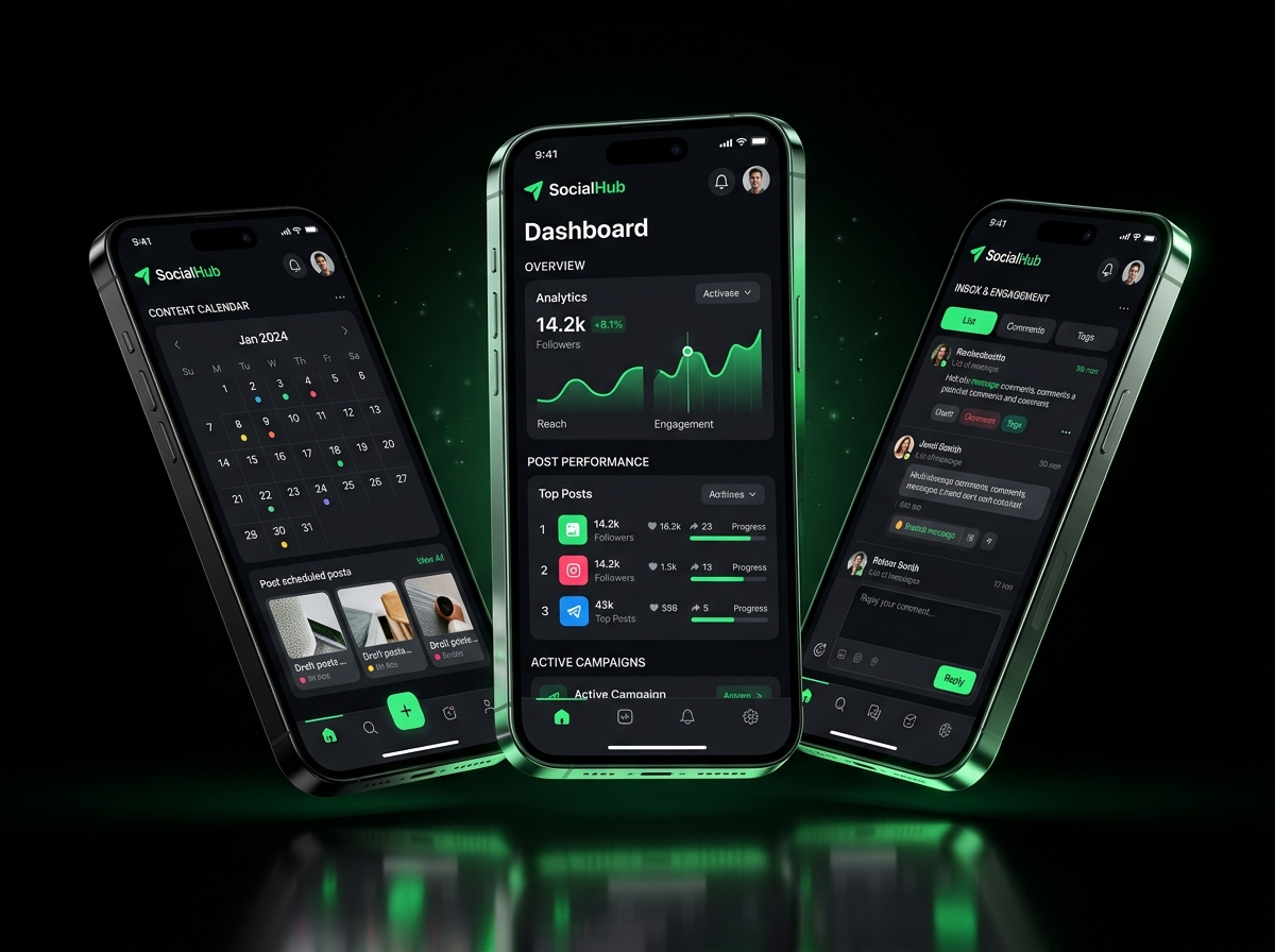 SocialHub — Social media management app